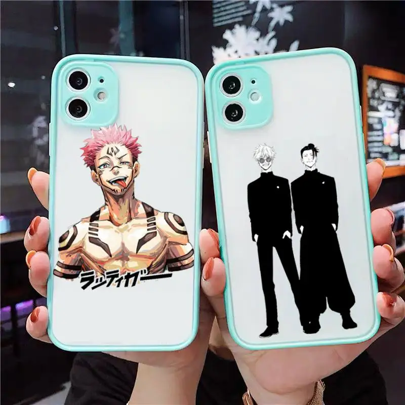 Jujutsu Kaisen Satoru Gojo Phone Case For iPhone 12 11 Mini Pro XR XS Max 7 8 Plus X Matte transparent blue Cover
Jujutsu Kaisen Satoru Gojo Phone Case For iPhone 12 11 Mini Pro XR XS Max 7 8 Plus X Matte transparent blue Cover