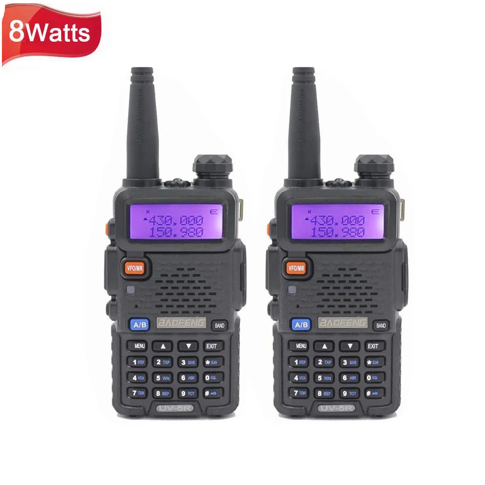 2PCS 8W Baofeng UV-5R Walkie Talkie Baofeng UV5R Walkie-Talkie Hunting Radio UV-5R Baofeng
2PCS 8W Baofeng UV-5R Walkie Talkie Baofeng UV5R Walkie-Talkie Hunting Radio UV-5R Baofeng