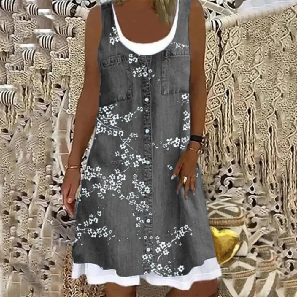 New Trends Dress Summer Women 3D Digital Printing Sleeveless Fake Two Piece Dresses Plus Size 4XL Female Boho Loose Dress Femme
New Trends Dress Summer Women 3D Digital Printing Sleeveless Fake Two Piece Dresses Plus Size 4XL Female Boho Loose Dress Femme