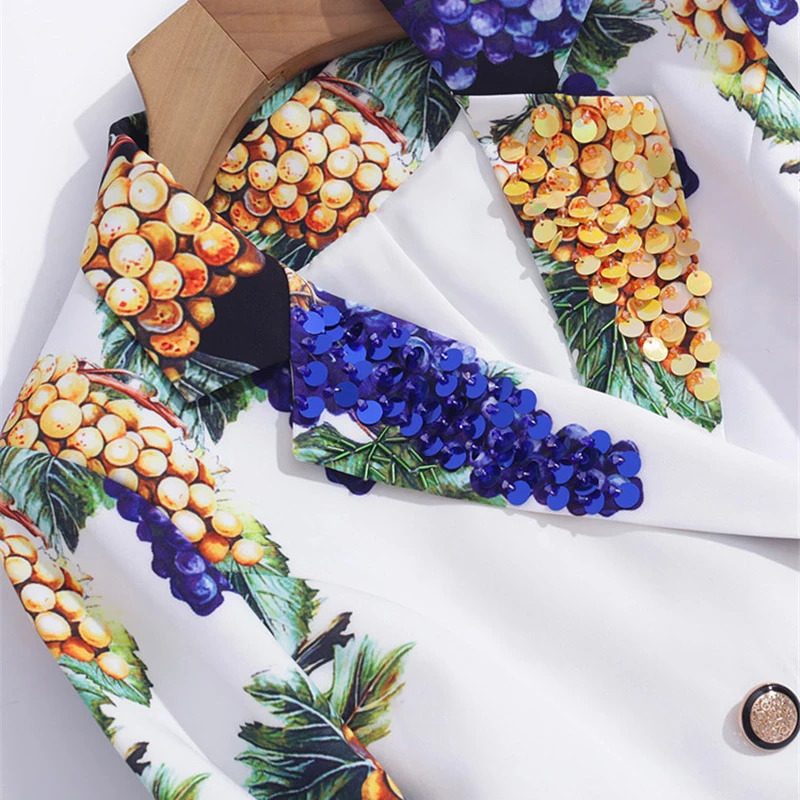 2021 Spring Runway Fashion Two Piece Outfit Women Long Sleeve Print Sequined Blazer and Shorts Suit Set Party Office Lady Outfit
2021 Spring Runway Fashion Two Piece Outfit Women Long Sleeve Print Sequined Blazer and Shorts Suit Set Party Office Lady Outfit