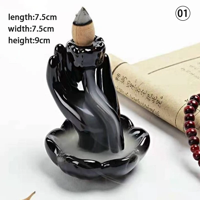 1Pc Durable Backflow Incense Burner Waterfall Ceramic Smoke Censer Handicraft Home Decor | Дом и сад