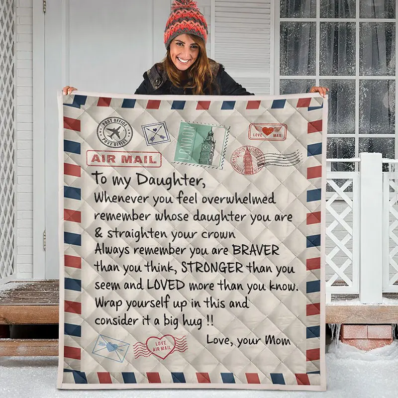 To My Daughter Message Letter Quilt Blanket 3D Digital Print Flannel Blanket Quilts for Home Bed Sofa S7
To My Daughter Message Letter Quilt Blanket 3D Digital Print Flannel Blanket Quilts for Home Bed Sofa S7