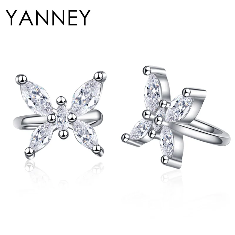YANNEY Hot Sale 925 Sterling Silver Exquisite Butterfly CZ Zircon Ear Clip For Woman Luxury Wedding Jewelry Earring Gift
YANNEY Hot Sale 925 Sterling Silver Exquisite Butterfly CZ Zircon Ear Clip For Woman Luxury Wedding Jewelry Earring Gift