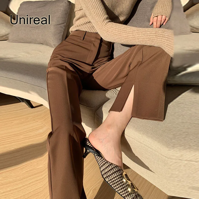 Unireal 2021 Spring Autumn Women Blazer Pants Side Slit Suit Trousers Vintage High Waist Casual Pants
Unireal 2021 Spring Autumn Women Blazer Pants Side Slit Suit Trousers Vintage High Waist Casual Pants