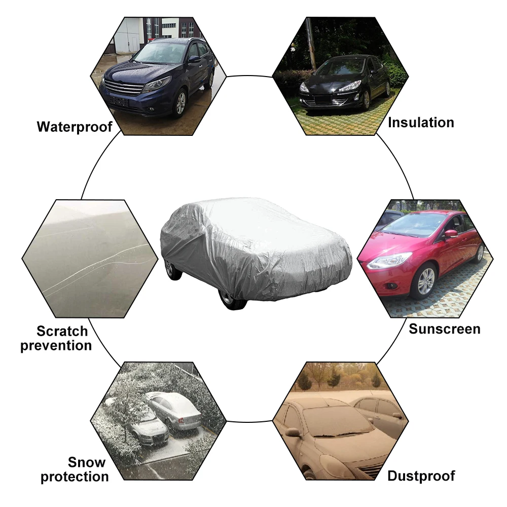 Exterior Car Cover Outdoor Protection Full Car Covers Snow Cover Sunshade Waterproof Dustproof Universal for Hatchback Sedan SUV
Exterior Car Cover Outdoor Protection Full Car Covers Snow Cover Sunshade Waterproof Dustproof Universal for Hatchback Sedan SUV