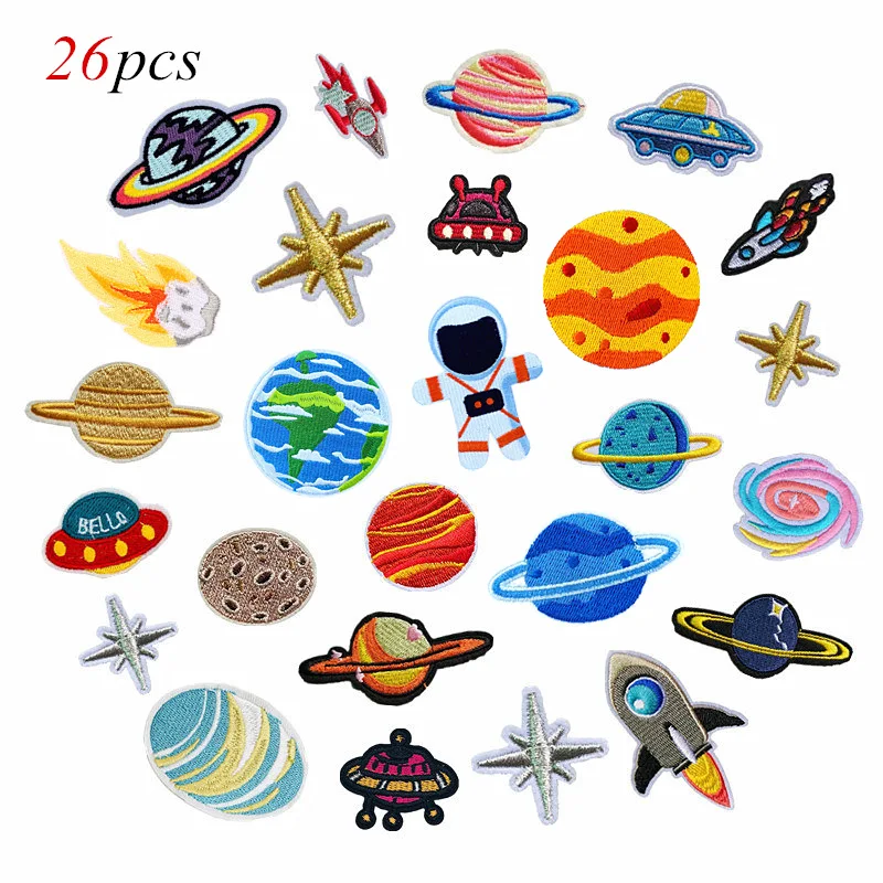 28pcs Computerized Embroidered Logo Universe Planet Astronaut Embroidered Cloth Sticker Garment Accessories Rocket Patch Sticker
28pcs Computerized Embroidered Logo Universe Planet Astronaut Embroidered Cloth Sticker Garment Accessories Rocket Patch Sticker