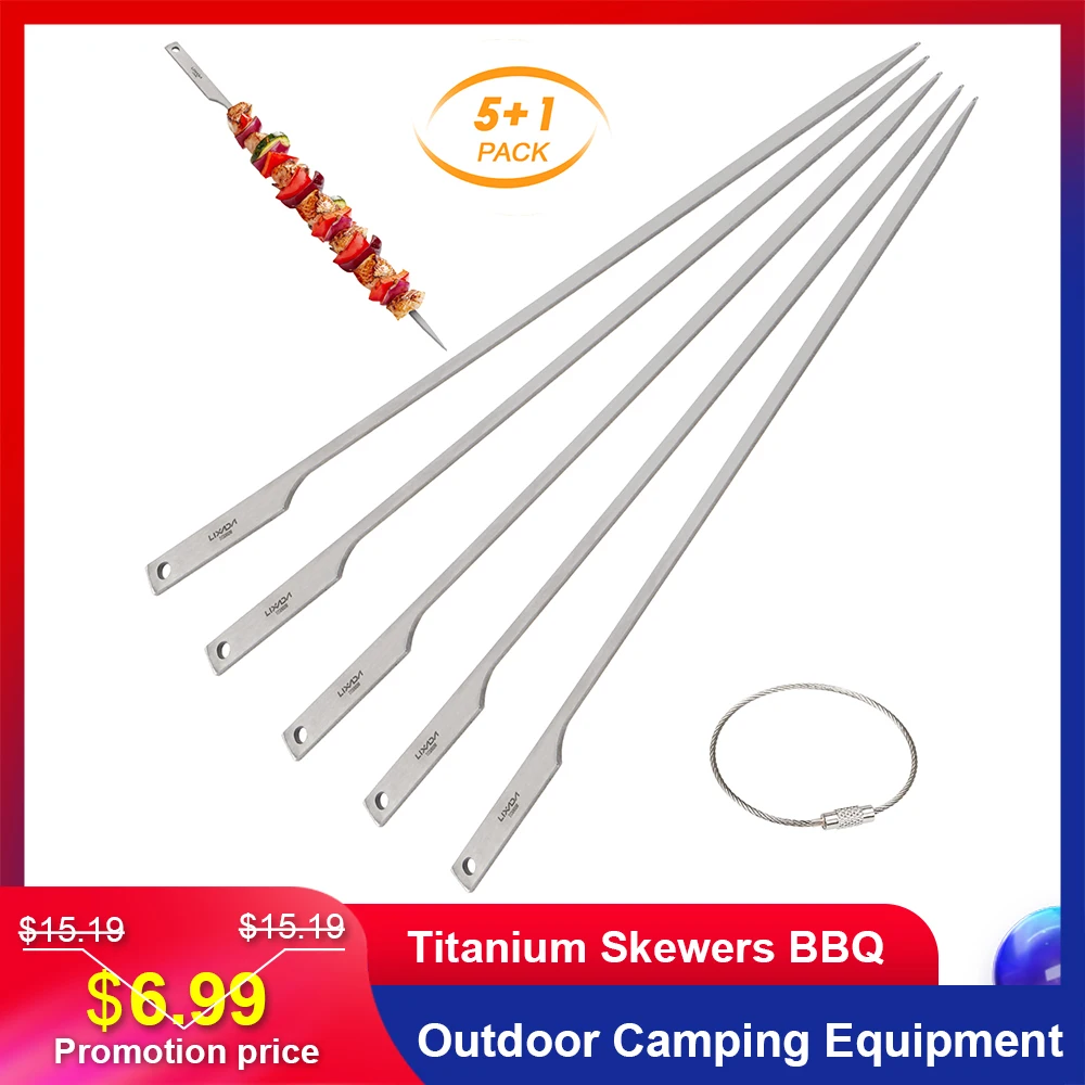 Lixada 5pcs Flatware Titanium Barbecue Skewers Outdoor Camping Equipment Hiking Cookware Picnic BBQ Grilling Kabob Skewers BBQ
Lixada 5pcs Flatware Titanium Barbecue Skewers Outdoor Camping Equipment Hiking Cookware Picnic BBQ Grilling Kabob Skewers BBQ
