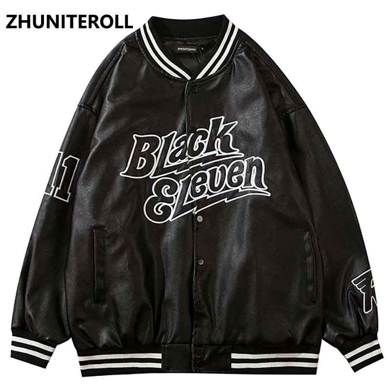 Embroidery Letter Harajuku PU Leather Jacket Men Bomber Fashion Button Baseball Coats Streetwear High Street Black Tops Clothing
Embroidery Letter Harajuku PU Leather Jacket Men Bomber Fashion Button Baseball Coats Streetwear High Street Black Tops Clothing