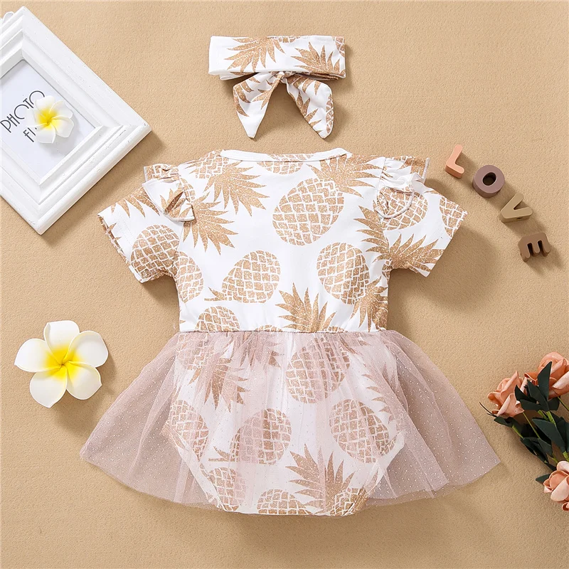 Baby Girls Summer Romper Suit 2Pcs,Toddler Pineapple Print O-Neck Short Sleeves Jumpsuit Skirt with Hairband, 0-12 Months
Baby Girls Summer Romper Suit 2Pcs,Toddler Pineapple Print O-Neck Short Sleeves Jumpsuit Skirt with Hairband, 0-12 Months
