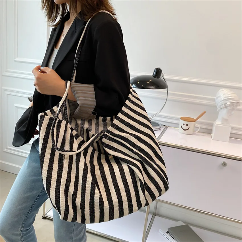 Большая Сумка-тоут для женщин, холщовая Shoudler Tela Bolso Mujer, Повседневная сумка, Ecobag, многоразовая пляжная Большая вместительная сумка в полоску
Большая Сумка-тоут для женщин, холщовая Shoudler Tela Bolso Mujer, Повседневная сумка, Ecobag, многоразовая пляжная Большая вместительная сумка в полоску