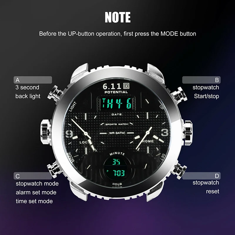 Новинка 6 11 большие мужские часы спортивные Кварцевые Мужские наручные кварцевые