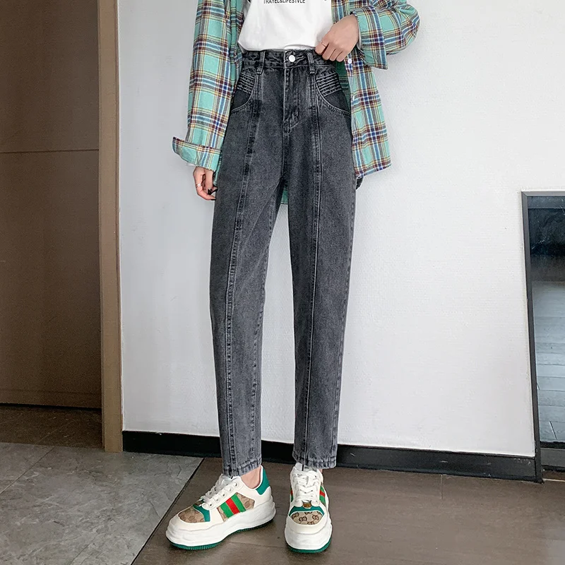 Новинка Осень 2021, прямые джинсы с высокой талией, женские тонкие брюки Harlan, универсальные брюки с высокой талией, модные штаны с редисом 
Новинка Осень 2021, прямые джинсы с высокой талией, женские тонкие брюки Harlan, универсальные брюки с высокой талией, модные штаны с редисом