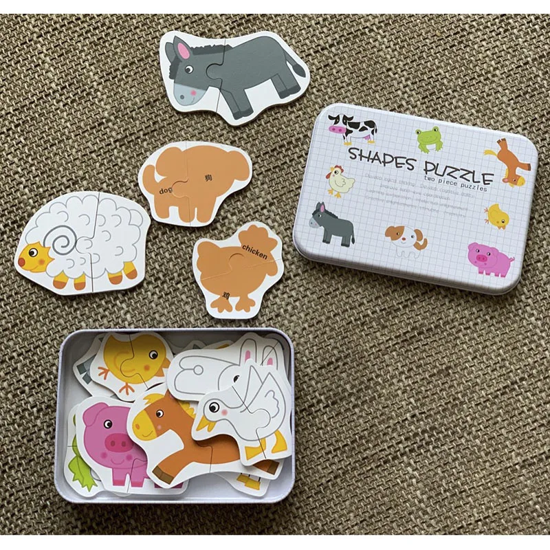 Baby Paper Puzzles Cartoon Lovely Animals Sets Iron Box Learning English Letter/Word Matching Puzzle Card Puzzle Educational Toy 
Baby Paper Puzzles Cartoon Lovely Animals Sets Iron Box Learning English Letter/Word Matching Puzzle Card Puzzle Educational Toy