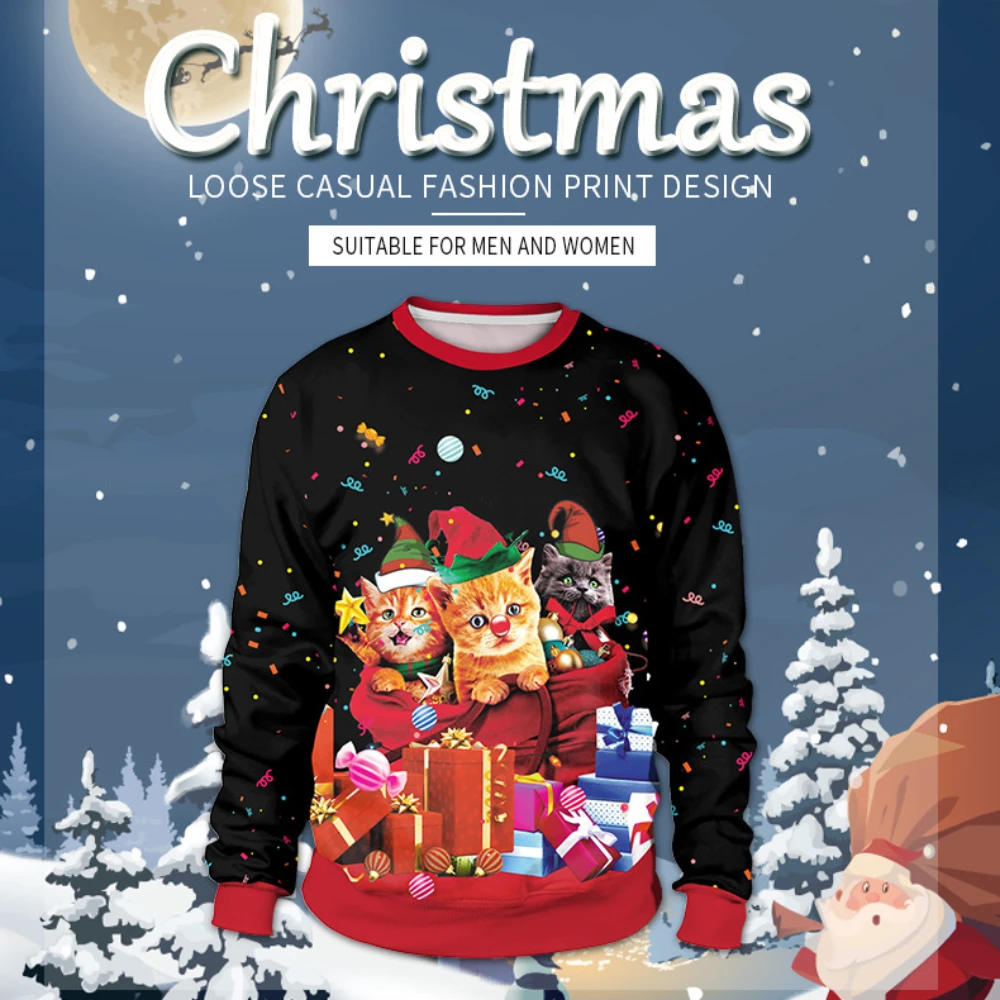 Christmas Digital Printing Cute Cat Pattern Turtleneck Lovers Sweater Casual Polyester Pullovers Broadcloth Women Clothing TOP
Christmas Digital Printing Cute Cat Pattern Turtleneck Lovers Sweater Casual Polyester Pullovers Broadcloth Women Clothing TOP