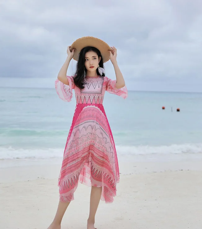 Ethnic dress super fire seaside holiday beach skirt Chiffon floral bohemian dress Fairy
Ethnic dress super fire seaside holiday beach skirt Chiffon floral bohemian dress Fairy