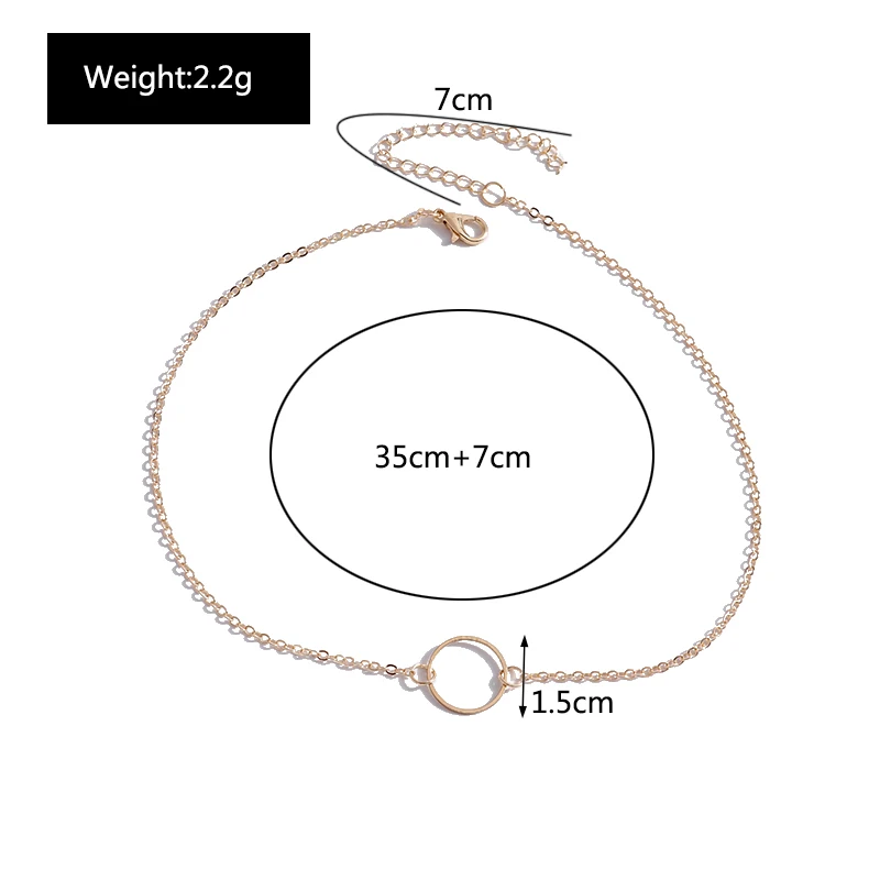 Korean Simple Style Circle Necklaces for Women Gold Silver Color Geometry Chain Choker Necklace Fashion Jewelry Gifts 
Korean Simple Style Circle Necklaces for Women Gold Silver Color Geometry Chain Choker Necklace Fashion Jewelry Gifts