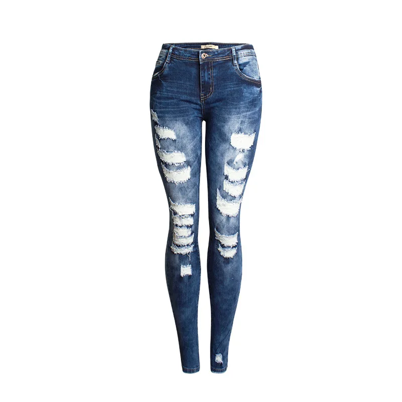 New jeans with holes, slim fit and elastic women's autumn small foot pencil pants, large size
New jeans with holes, slim fit and elastic women's autumn small foot pencil pants, large size