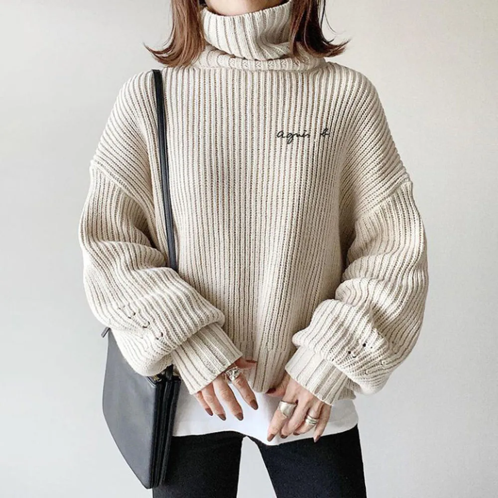Women's Sweater Autumn Winter Warm Turtlenecks Casual Loose Oversized Lady Sweaters Knitted Pullover Top Pull Femme Chic Jumper
Women's Sweater Autumn Winter Warm Turtlenecks Casual Loose Oversized Lady Sweaters Knitted Pullover Top Pull Femme Chic Jumper