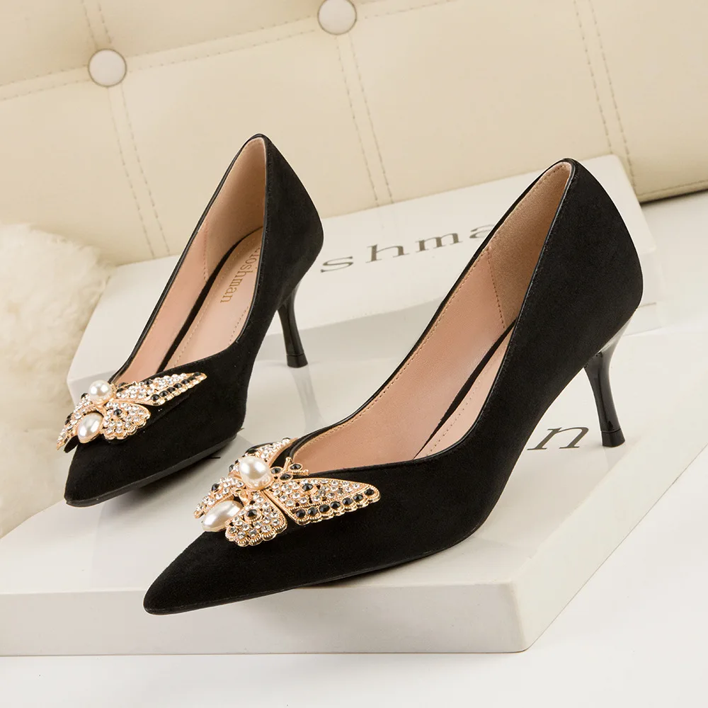 Women Pumps Rhinestone Pearl Butterfly Pointy Toe High Heels 6CM Slip On Office Ladies Dress Party Shoes Woman Stiletto Heels
Women Pumps Rhinestone Pearl Butterfly Pointy Toe High Heels 6CM Slip On Office Ladies Dress Party Shoes Woman Stiletto Heels