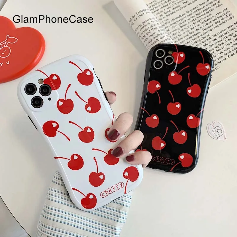 GlamPhone чехол милый Вишневый для телефона iPhone11Pro/Max X XS Max XR Мягкий силиконовый iPhone11 7 8