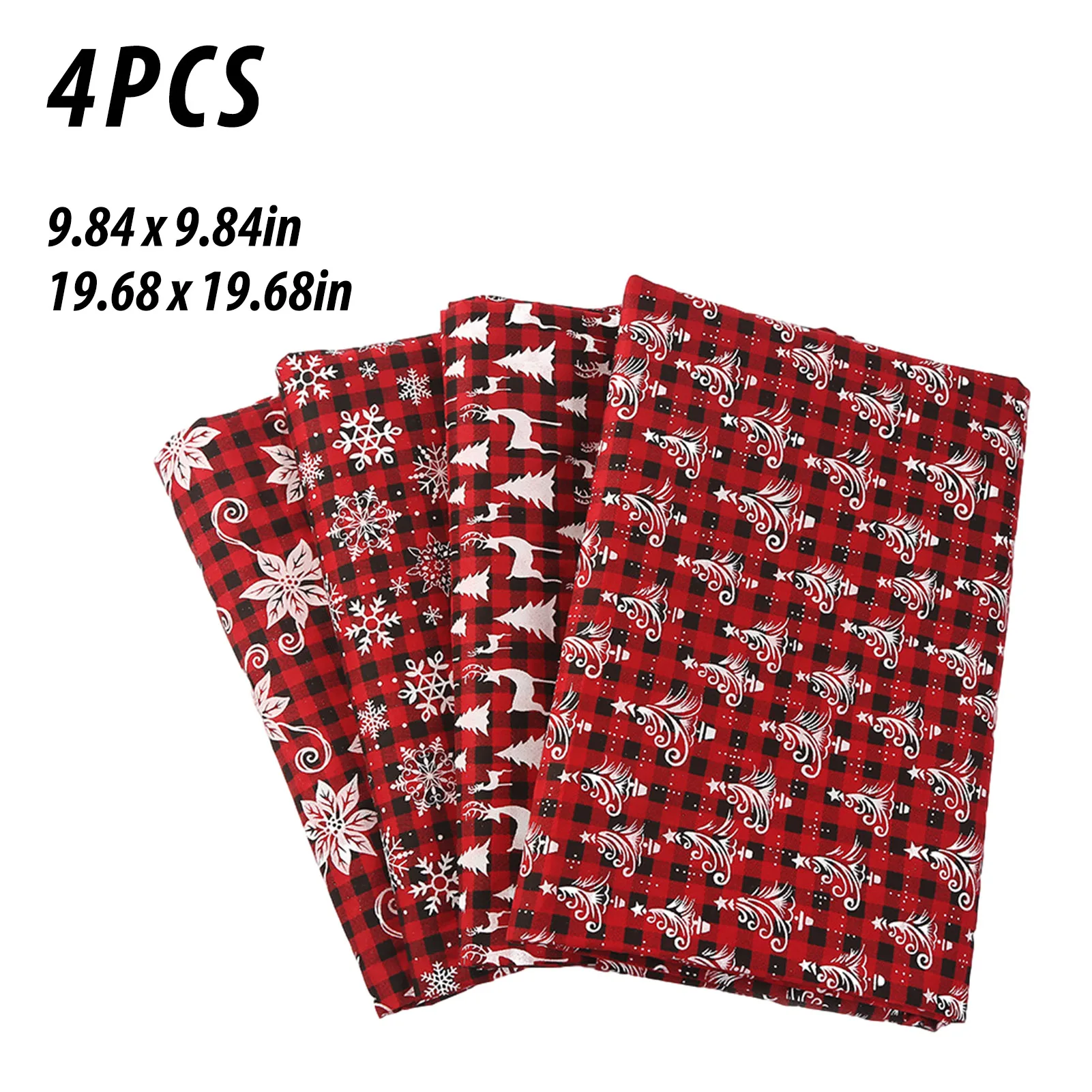 4pcs Christmas Handmade Patchwork Cotton Linen Cloth Christmas Black And Red Plaid Deer Snowflake DIY Handmade Cotton Cloth
4pcs Christmas Handmade Patchwork Cotton Linen Cloth Christmas Black And Red Plaid Deer Snowflake DIY Handmade Cotton Cloth