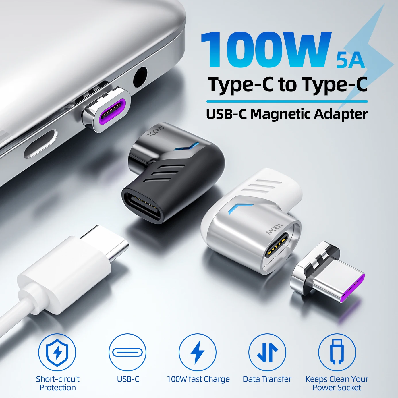 100W USB C To Type-C Magnetic Adapter Fast Charging Usb Type-C Magnet Converter Magnetic Cable Right Angle Usbc Connector
100W USB C To Type-C Magnetic Adapter Fast Charging Usb Type-C Magnet Converter Magnetic Cable Right Angle Usbc Connector