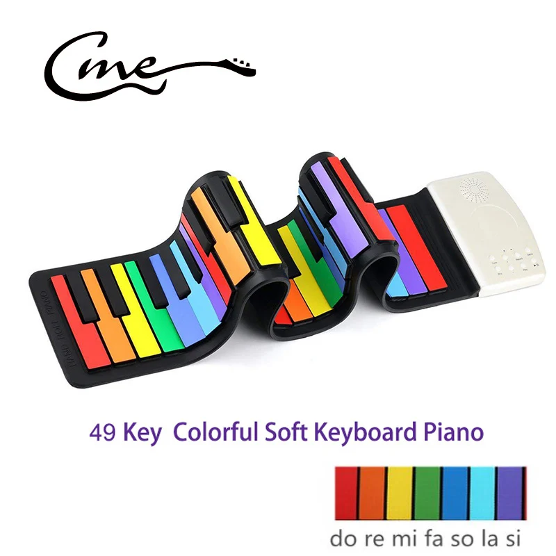 49Keys Piano keyboard Colorful Silicon Folding Hand Roll Up Piano Electronic Keyboard Built-in Speaker Enlightenment Music Gift
49Keys Piano keyboard Colorful Silicon Folding Hand Roll Up Piano Electronic Keyboard Built-in Speaker Enlightenment Music Gift