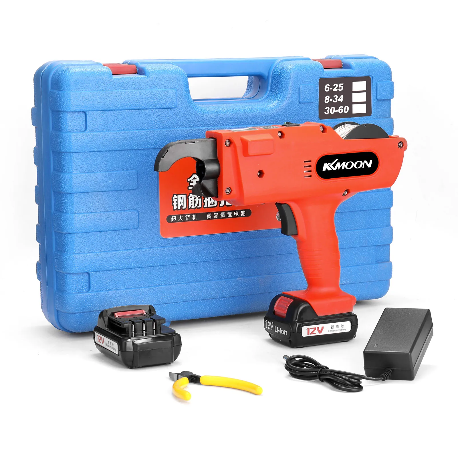 KKmoon 12V Automatic Rebar Binding Machine 8-34MM Rebar Tier Cordless Rechargeable Tying Binding Machine
KKmoon 12V Automatic Rebar Binding Machine 8-34MM Rebar Tier Cordless Rechargeable Tying Binding Machine
