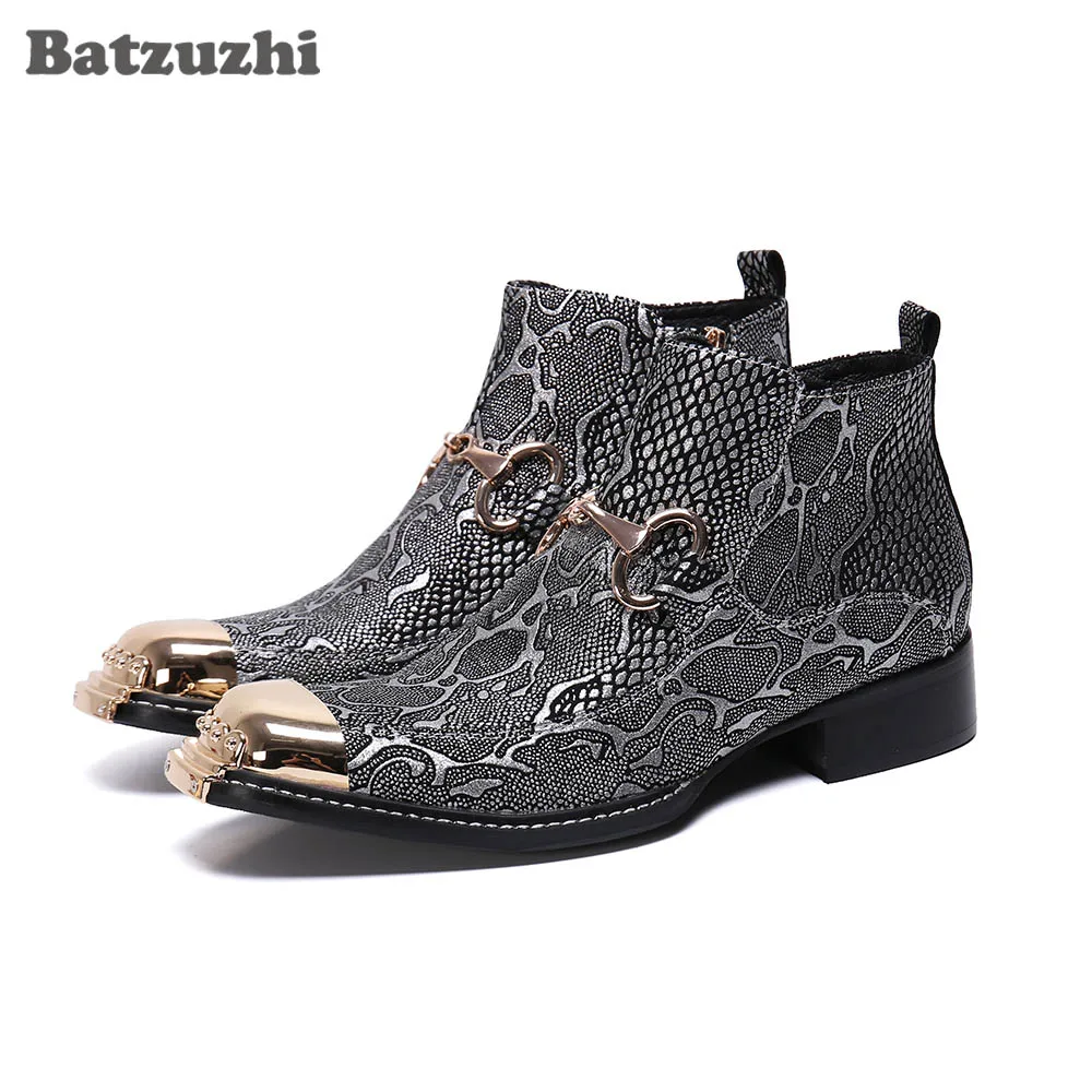 Batzuzhi New Arrival Men Shoes Boots Iron Toe Grey Leather Ankle Boots Zip Designer's Short Boots Party botas hombre!Big Size 46
Batzuzhi New Arrival Men Shoes Boots Iron Toe Grey Leather Ankle Boots Zip Designer's Short Boots Party botas hombre!Big Size 46