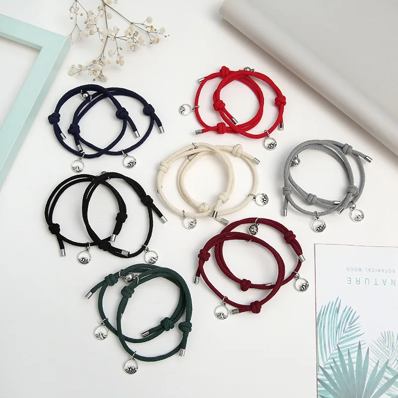 Couple Bracelets Braided Hand Rope Alloy Pendant Two-piece Woven Charm Bracelet DIY Jewelry Accessories Lover Bracelet Gift
Couple Bracelets Braided Hand Rope Alloy Pendant Two-piece Woven Charm Bracelet DIY Jewelry Accessories Lover Bracelet Gift