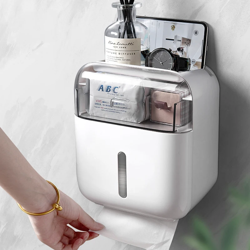 Wall-Mounted Toilet Paper Box Multifunctional Waterproof Toilet Paper Holder Bathroom Supplies Storage Rack Bathroom Accessories
Wall-Mounted Toilet Paper Box Multifunctional Waterproof Toilet Paper Holder Bathroom Supplies Storage Rack Bathroom Accessories