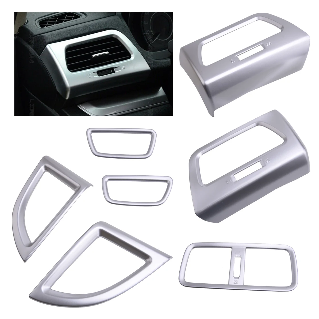 CITALL ABS 7 Pcs Interior Matte Silver Dashboard AC Air Vent Frame fit for Honda CRV CR-V 2012 2013 2014 2015 2016
CITALL ABS 7 Pcs Interior Matte Silver Dashboard AC Air Vent Frame fit for Honda CRV CR-V 2012 2013 2014 2015 2016