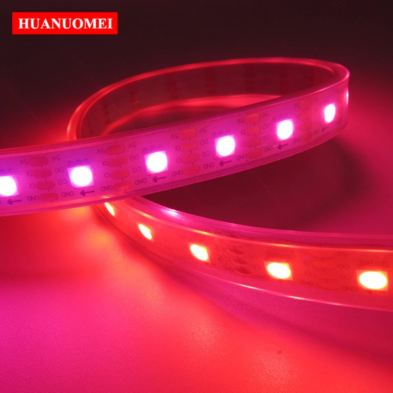 1 м 60 светодиодный s/M HD107S Адресуемая RGB Светодиодная лента 5050 SMD водонепроницаемый