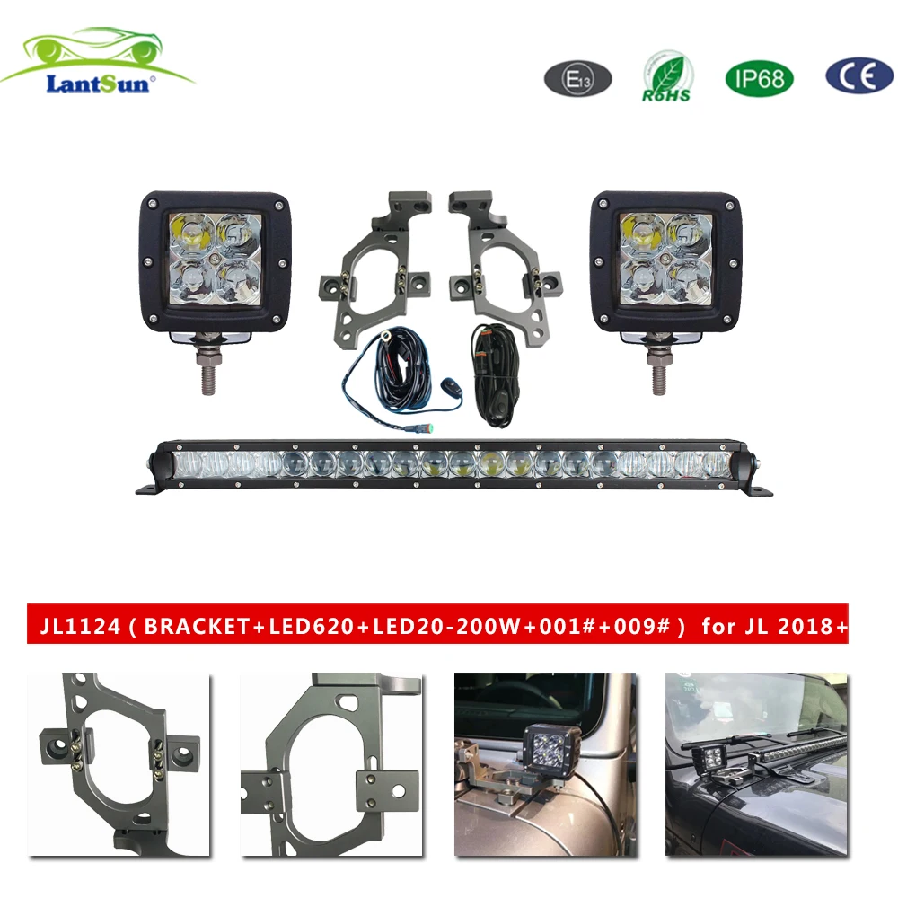 LANTSUN JL1124 Spotlight Bar and Spotlight for J eep For wrangler JL 2018+ bracket 21-200w One+ LED620 2+ Line 1 + Line 9
LANTSUN JL1124 Spotlight Bar and Spotlight for J eep For wrangler JL 2018+ bracket 21-200w One+ LED620 2+ Line 1 + Line 9