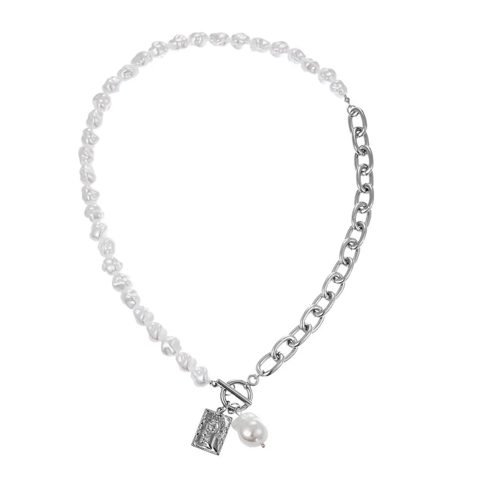 KMVEXO Vintage Baroque Irregular Pearl Lock Chains Necklace 2020 Geometric Aangel Pendant Love Necklaces for Women Punk Jewelry
KMVEXO Vintage Baroque Irregular Pearl Lock Chains Necklace 2020 Geometric Aangel Pendant Love Necklaces for Women Punk Jewelry
