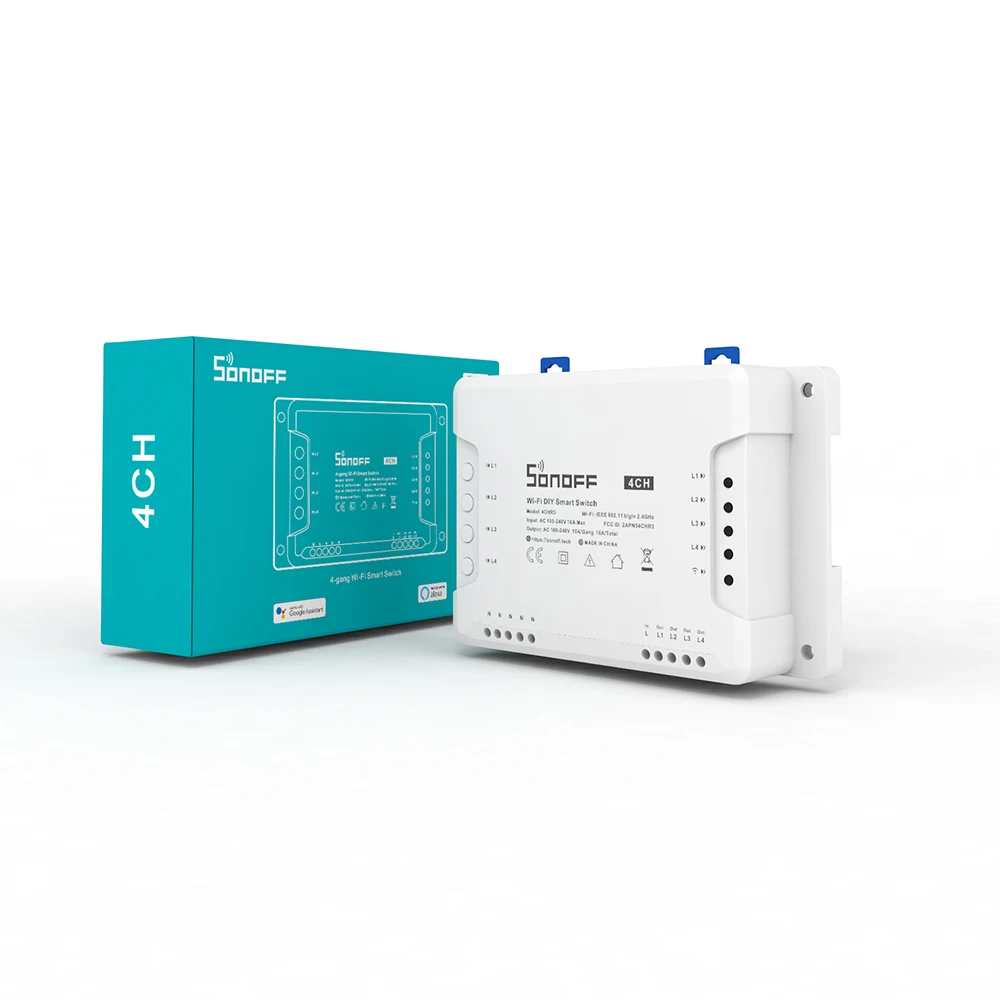 Sonoff 4CH 10A/Gang Wifi Smart Switch 4 Gang Four Channel Remote Wifi Light Switch Control 4 Devices Work with Alexa Google Home
Sonoff 4CH 10A/Gang Wifi Smart Switch 4 Gang Four Channel Remote Wifi Light Switch Control 4 Devices Work with Alexa Google Home