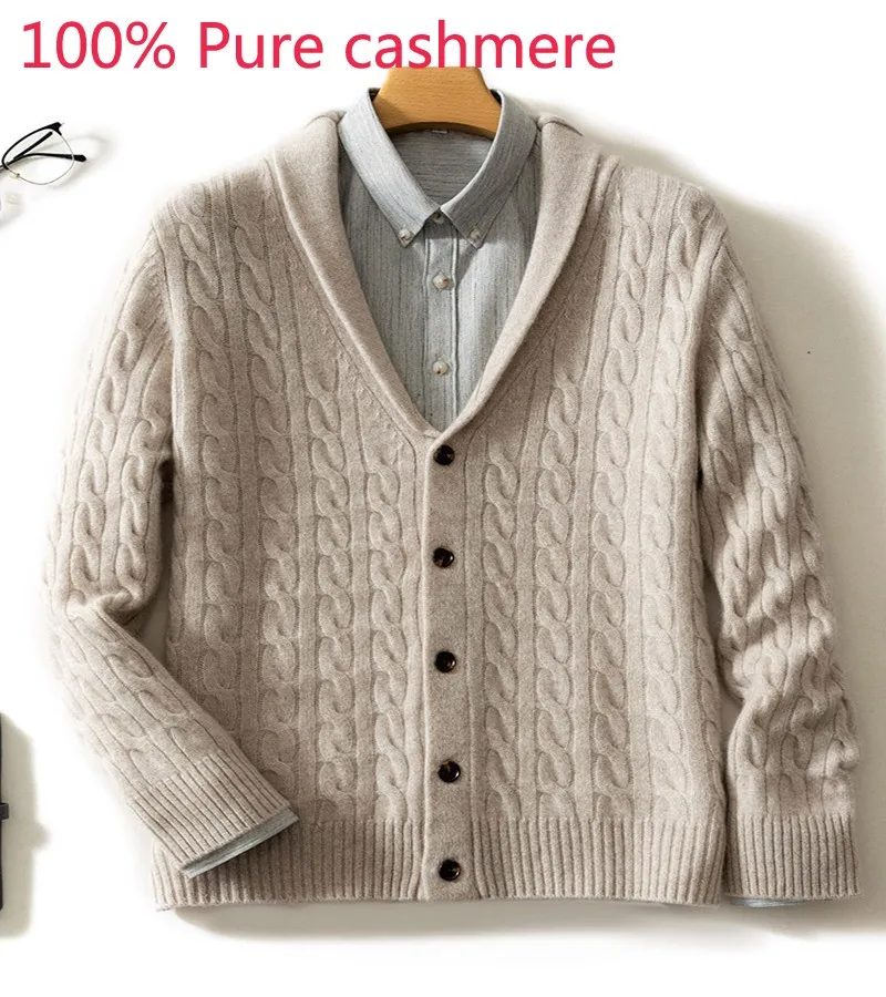 

Новая мода, высокое качество, для осени и зимы, 100% из чистого кашемира кардиган утолщенный свитер повседневное однобортное пальто; Размеры ...
