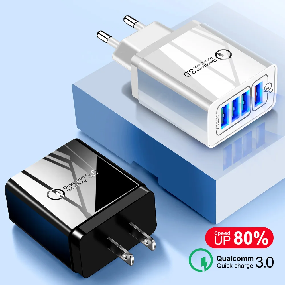 USB Charger Quick Charge 3.0 For iphone Samsung Tablet Portable Charger Mobile Phone Chargers Fast Charger US EU UK Plug Adapte
USB Charger Quick Charge 3.0 For iphone Samsung Tablet Portable Charger Mobile Phone Chargers Fast Charger US EU UK Plug Adapte