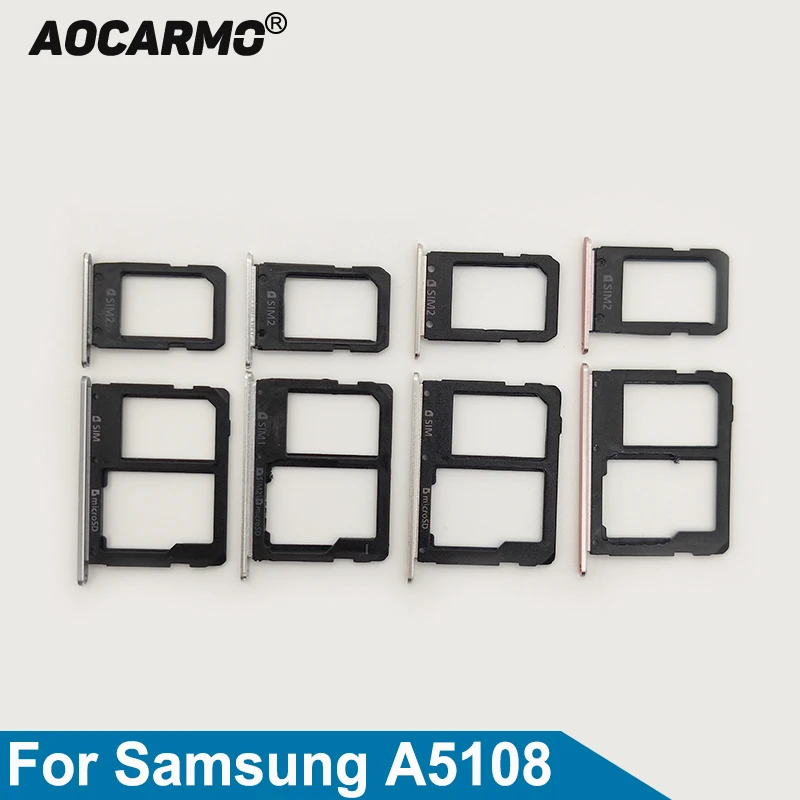 

Aocarmo One Set SIM Card Metal Plastic Nano Sim Tray MicroSD Slot Holder For Samsung Galaxy A5 2016 SM-A5100 A5108