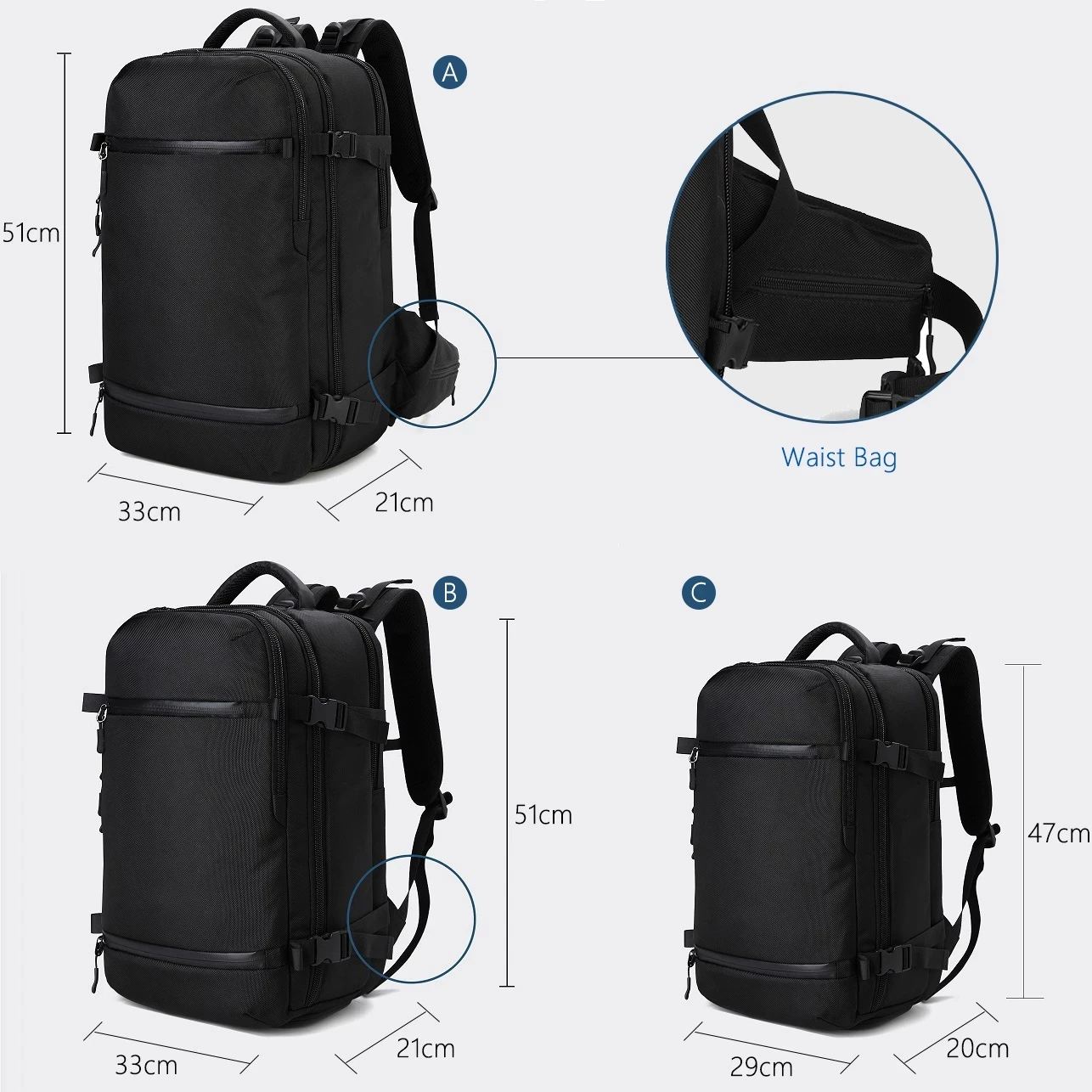 Многофункциональный мужской рюкзак OZUKO для ноутбука 17 дюймов водонепроницаемый