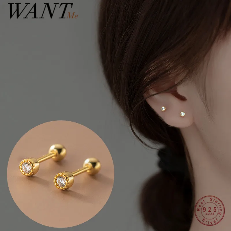 WANTME 925 Sterling Silver Simple Round Zircon Sweet Spiral Beads Mini Small Stud Earrings for Women Teen Party Piercing Jewelry
WANTME 925 Sterling Silver Simple Round Zircon Sweet Spiral Beads Mini Small Stud Earrings for Women Teen Party Piercing Jewelry