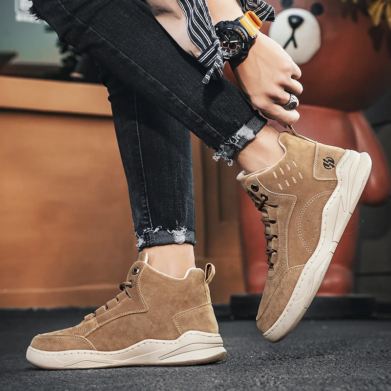 Men Ankle Boots Leather Sneakers Male Shoes Casual Sneakers High Top Shoes Men Sport Shoes Zapatillas Hombre Flat Male Shoes
Men Ankle Boots Leather Sneakers Male Shoes Casual Sneakers High Top Shoes Men Sport Shoes Zapatillas Hombre Flat Male Shoes