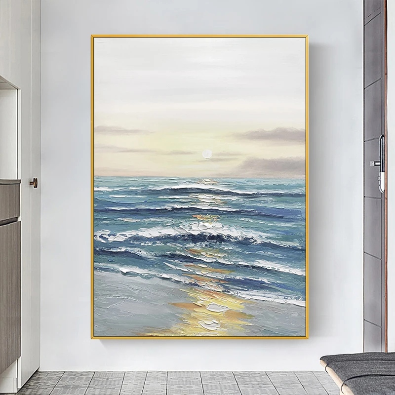 Hand-Painted Oil Painting Abstract Sunrise By The Sea Wall Hanging Art for Living Room Bedroom Bathroom Home Decor No Framed
Hand-Painted Oil Painting Abstract Sunrise By The Sea Wall Hanging Art for Living Room Bedroom Bathroom Home Decor No Framed