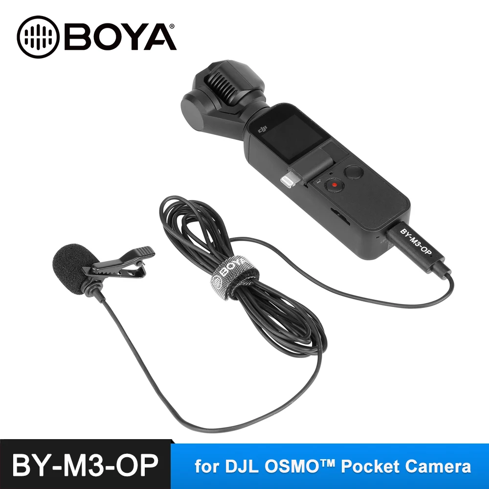 

BOYA BY-M3-OP Clip-on Lavalier Lapel Microphone Omnidirectional Mic USB Type-C For DJI OSMO Pocket Camera for Vlog Recording