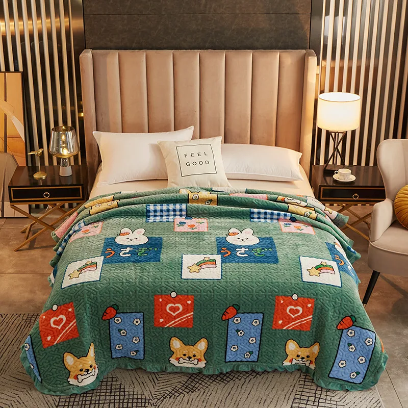 New Milk Velvet Cartoon Print Bedspreads Quilted Bed Cover Comforter Quilt Soft Warm Washed Quilts Coverlet Bedspread 1PC#/
New Milk Velvet Cartoon Print Bedspreads Quilted Bed Cover Comforter Quilt Soft Warm Washed Quilts Coverlet Bedspread 1PC#/