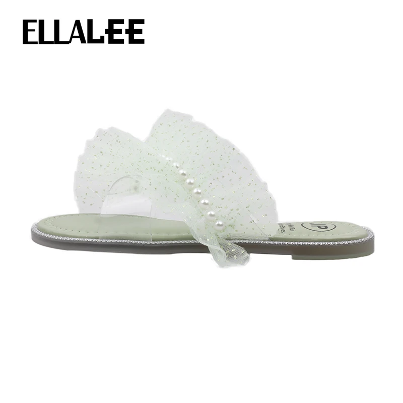 ELLALEE Women's Sweet Shallow Solid Summer Modern Shoes Woman Soft Lace Outside Handmade Casual Pearl Green Slippers
ELLALEE Women's Sweet Shallow Solid Summer Modern Shoes Woman Soft Lace Outside Handmade Casual Pearl Green Slippers