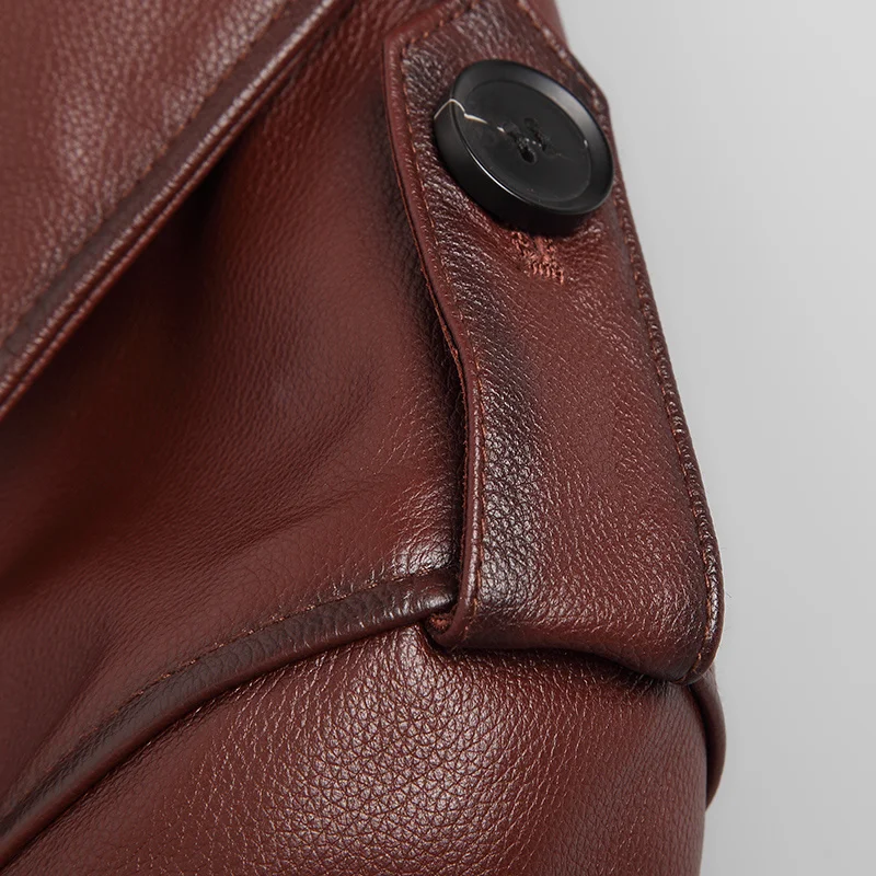 Fashion Real DK Cowhide Leather Genuine Jackets Autumn New Wine Red Casual Leather Clothing Medium Long Leather Coats
Fashion Real DK Cowhide Leather Genuine Jackets Autumn New Wine Red Casual Leather Clothing Medium Long Leather Coats