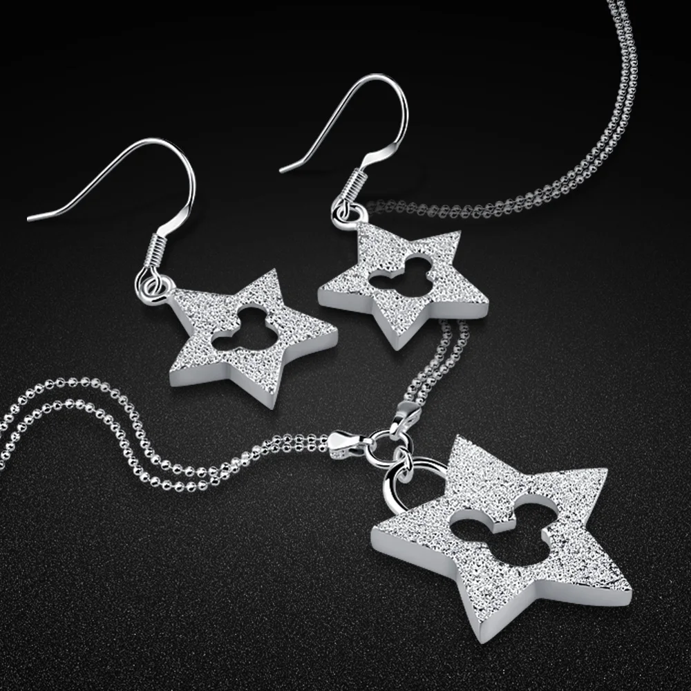 Fine Jewelry Women's 925 Silver Set Cute Star Pendant Necklace/Earring Student Accessories Birthday Gift
Fine Jewelry Women's 925 Silver Set Cute Star Pendant Necklace/Earring Student Accessories Birthday Gift