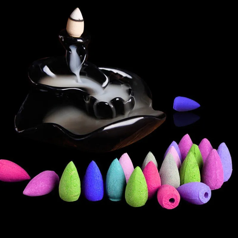 20 Cones/Pack Backflow incense Cones Environment Aromatizer Home scent Colored Smoke Sage Smudge Tower Incense | Дом и сад