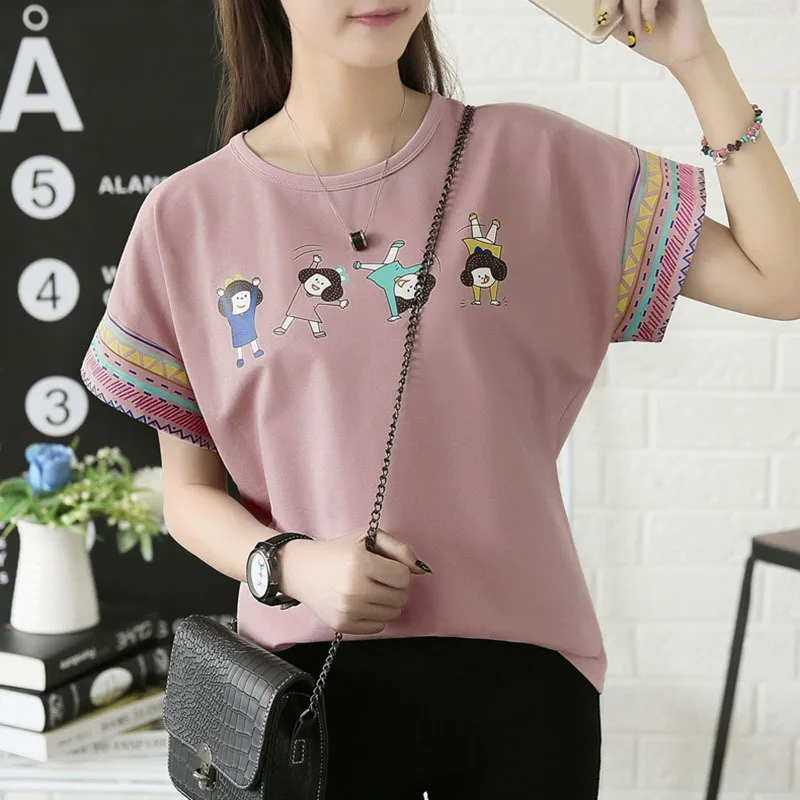 Женская футболка с коротким рукавом с круглым вырезом и мультяшным принтом, 2020
Женская футболка с коротким рукавом с круглым вырезом и мультяшным принтом, 2020